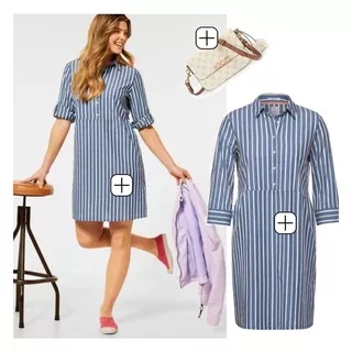 C*cil striped shirt dress