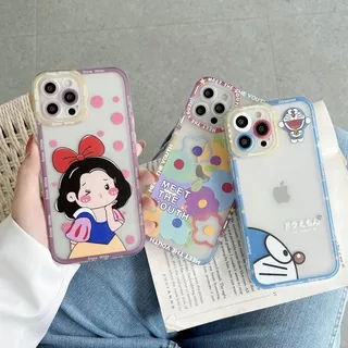 Casing iPhone 13 12 11 Pro X XR XS Max 8 8+ 7 7+ 6 6+ 6S 6S+ Plus SE 2020 iPhone13 iPhone12 iPhone11 iPhone8 iPhone7 iPhone6 iPhone6S Transparent Doraemon Princess Flowers Soft Case