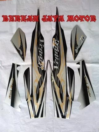 STIKER BODY LIS BODY STRIPING VEGA R NEW 2007 2008 HITAM SILVER