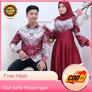 Baju Batik Kombinasi Gamis Polos Original Karyaku Size  M L XL XXL Batik Pekalogan