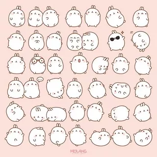 38pcs Planner stiker/Diary Stiker Molang/Scrapbook Planner