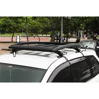 rak atas mobil Paket Plastik Universal Rack / Roof Rack / Rak Bagasi  mobil dan Cross Bar / Kaki Rak