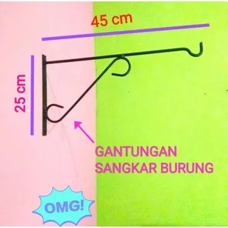 GANTUNGAN SANGKAR BURUNG MURAI BATU/gantungan burung/gantungan besi/gantungan tempel dinding