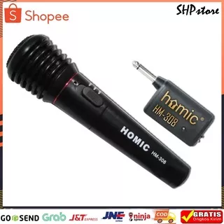 Homic Microphone Mic Single Wireless HM-308 1 pcs