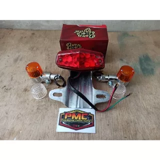 Stoplamp Lampu Stop CB Model Bsa Set Pangkon Dudukan Stoplampu cb Set Sein Sen Palu Bulat