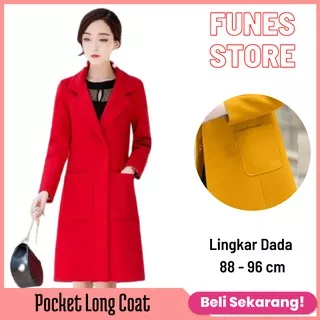 Blazer Kerja Panjang Wanita Kantor Pocket Long Coat Blezer kerja wanita korea Blazer Basic Atasan Kerja Wanita PROMO HARGA MURAH P1S5 Outer Blazer Basic Scuba Jas Kerja Bahan Wedges Jas Wanita Jas Kantor Jas Wanita Bahan Awet Tebal Blazer Wanita Kancing J