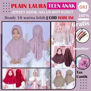 New Jilbab Anak BPL Kids Teen Jilbab Instan Miulan Anak Bergo Plain Laura Remaja Anak Sekolah