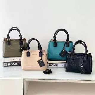 CHARLES & KEITH CROC-EFFECT STRUCTURED BAG / Tas Charles and Keith Original / Tas CK Original / Tas CNK Original