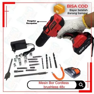 Mesin bor cordless 36vf mesin bor besi kayu dan tembok original harga promo