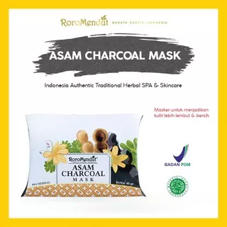 RORO MENDUT Masker  TAMARIND CHARCOAL | Masker arang asam hitam| Masker Komedo Jerawat Berminyak Charcoal Asem