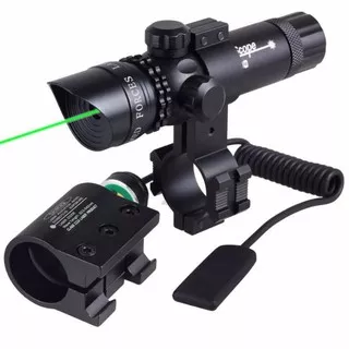 Laser teleskop senapan angin sinar hijau, laser scope green dot laser tele scope