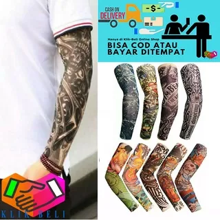 Manset Tatto Lengan Sarung Pelindung Tangan Motif Tato Arm Sleeve-Motif Rendom