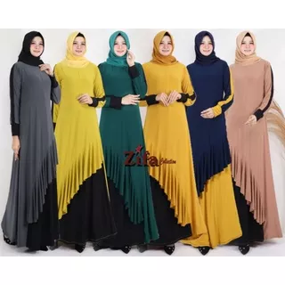 Cod Gamis Jersey Korea Premium MR Motif Tanpa Hijab Khimar Busui Tebal