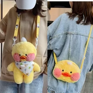 Tas selempang bebek Lala fan fan cafe Mimi kartun Korea boneka bebek kuning pipi besar import