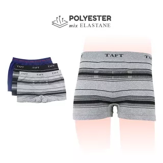 Taft - 3pcs Celana Dalam Pria Boxer Pendek Rajut CD Cowok Karet Besar Seamless TM BX 02 3s