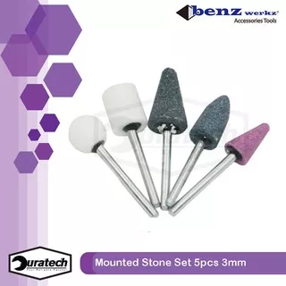 Benz batu osco 5 pcs / Mounted stone set 3mm 5pcs / Batu gerinda botol mini cuner tuner tangkai Benz