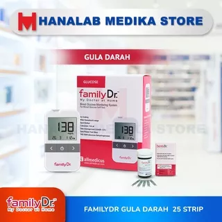 Alat Family Dr Glucose + Strip Isi 25 / Alat Family Dr Gula Darah / Family Dr / Alat Cek Gula Darah Family Dr