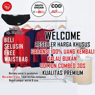 kaos polos lengan panjang murah cotton combet 30s unisex oblong grosir distro premium pria wanita