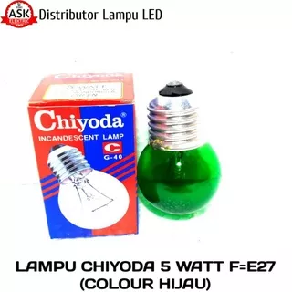 Lampu Pijar Chiyoda Warna 5 watt/Lampu pijar/lampu kaca/lampu biru/lampu led warna/lampu LED/Lampu Cerah