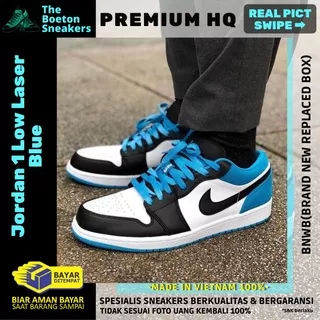 Sepatu Nike Air Jordan 1 Low Laser Blue Sneakers Pria Sneaker Fashion Cowok Import Premium Original