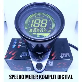 Komplit Speedometer Digital LED Km Fuelmeter Digital Tachometer Modif Caferacel Japstyle Xride Beat