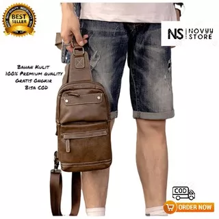 TERLARIS TAS SELEMPANG PRIA TAS DISTRO MODEL RANSEL TAS PUNGGUNG WAISTBAG CROWN PRIA NS 55