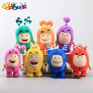 Oddbods 18cm Bantal Plush Soft Cuddly Toy Boneka Newt Bubbles Pogo Zee Jeff Fuse Slick Plush Ornamen