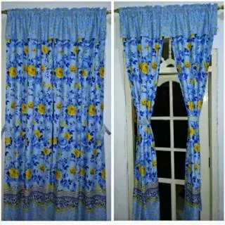 Hordeng pintu atau jendela motif shaby biru##hordeng pintu murah##