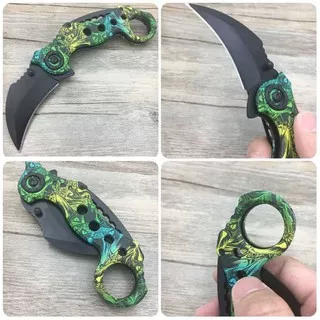 Pisau Outdoor Claw Knife Pisau Lipat Karambit Scorpion Shape Pisau Hunting