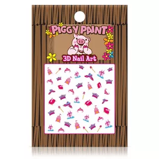 Piggy Paint 3D Princess Nail Art Sticker Kuku