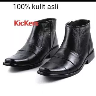 Sepatu Pantofel Kulit Pria Kickers Colombus Kulit Asli Sleting Samping Formal Casual Kerja Murah ORI