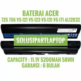 BATERAI Acer Aspire One 756 V5-121 V5-123 V5-131 725 AL12B32 HIGH