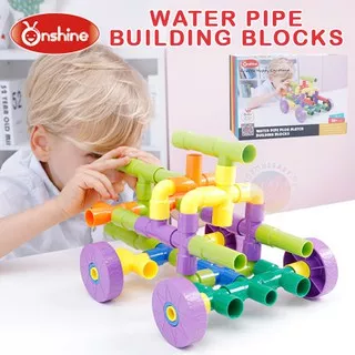 Onshine Water Pipe Creative Construction Building DIY Model Blocks Creative Toys Mainan Anak Laki