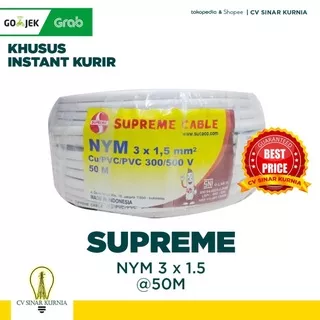 Kabel Listrik Supreme NYM 3x1.5 3x1,5 3 x 1.5 3 x 1,5 roll @50m SNI murah grosir