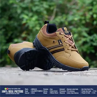 Sepatu pria casual kerja outdor original sneakers tali cowok laki-laki gunung bertali branded kwalitas import Ardiles Calamity promo cod murah keren 39-44
