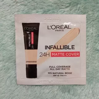 L`OREAL INFALLIBLE 24H MATTE COVER FOUNDATION 1,5ML, L`OREAL SACHET, L`OREAL SAMPLE