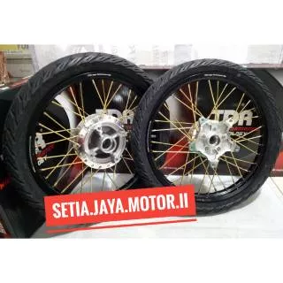 Paketan Velg TDR Tiger revo Dd plus ban TDR 140 160 17 - Tromol - velg - jari 1set lengkap bons stel