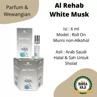 Minyak Wangi Al Rehab White Musk Roll On 6ml Non Alkohol Untuk Sholat Pengajian - Minyak Wangi Arab