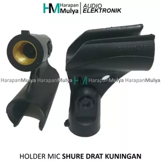 Holder Mic / Capit Mik / Jepit Dudukan Stand Microphone SHURE (DRAT KUNINGAN)