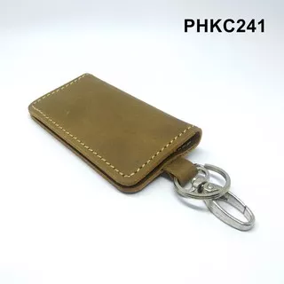 dompet stnk kulit asli - gantungan kunci mobil motor olive FIKC241