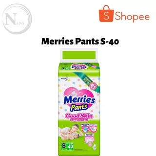 Merries Pants Good Skin S-40 / Pampers Merries Baby Pants Standart S 40 Termurah