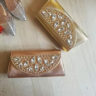 Promo.. Sale! Clutch Bag Kondangan Cantik Tas Pesta Kristal Permata Mewah Import (?????)