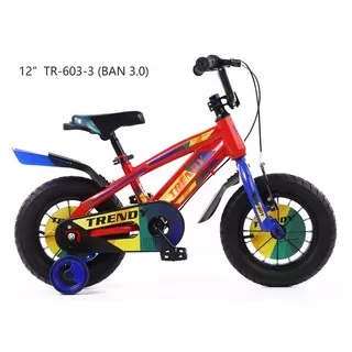 Sepeda BMX Anak Laki Trendy TR603-2 Ban Gede 12 Inci x 2.50 Inci Hi-Ten Steel 2-4 Tahun Kids Bike