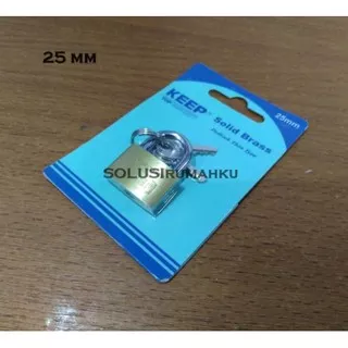 Kunci Gembok Kuningan KEEP 25 mm / Gembok Kecil