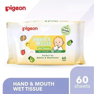 Pigeon Wipes Hand Mouth 60pc Tissue Mulut Gigi Mulut Basah Bayi 60s LAV