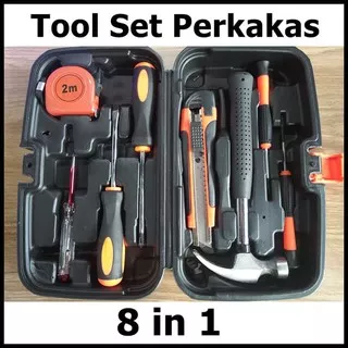 Alat pertukangan perkakas hand tools kit set 8 in 1 alat reparasi Hand tool kit set [TK8]