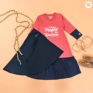 Gamis Anak Perempuan Satu Set Dengan Jilbab Bergo Anak Usia Anak Balita TK SD SMP Brand Nuhaa Kids Baju Muslimah Untuk Mengaji Pesantren Sekolah Formal Maupun Baju Kaos Harian Anak Warna Blush Red Pastel Navhy Biru Dongker NG02 Best Seller