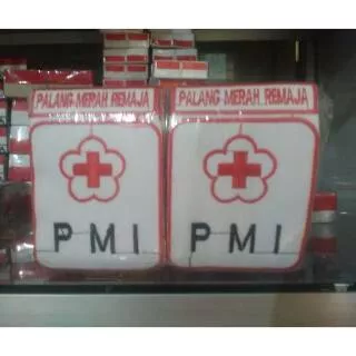 100 biji PMI / PMR bordir - palang merah Indonesia - palang merah remaja - pmr pramuka - seragam