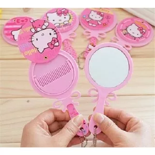 CERMIN GANGGANG SISIR HK cermin gagang hello kitty + sisir