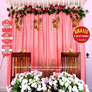 Paket Dekor Dekorasi Backdrop Hiasan Lamaran Tunangan Akad Nikah Aqiqah Wedding rustic 1 Paket 02